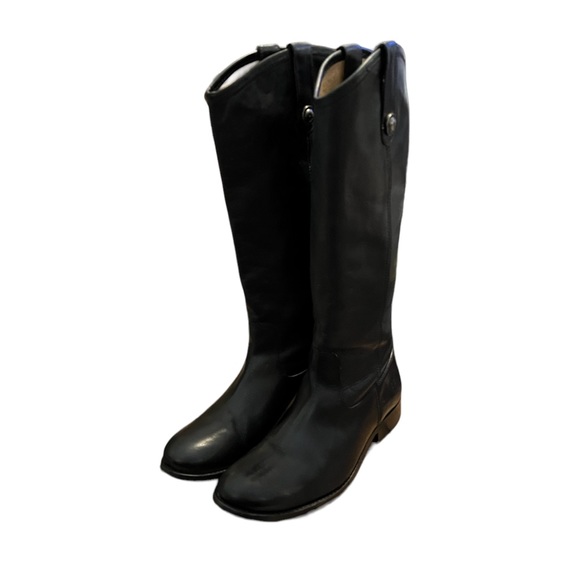 FRYE Tall Melissa Black Leather Riding Boots - Picture 2 of 13